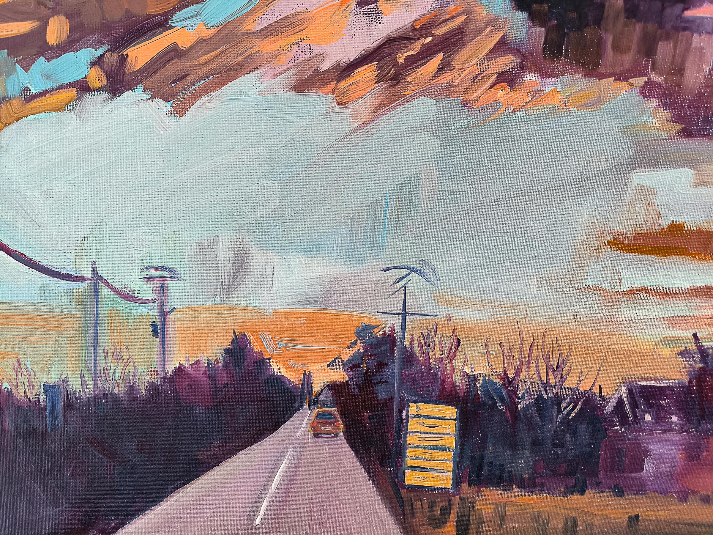 Turbolenze morbide - Landscape Painting Marrone di  Linda Clerget
