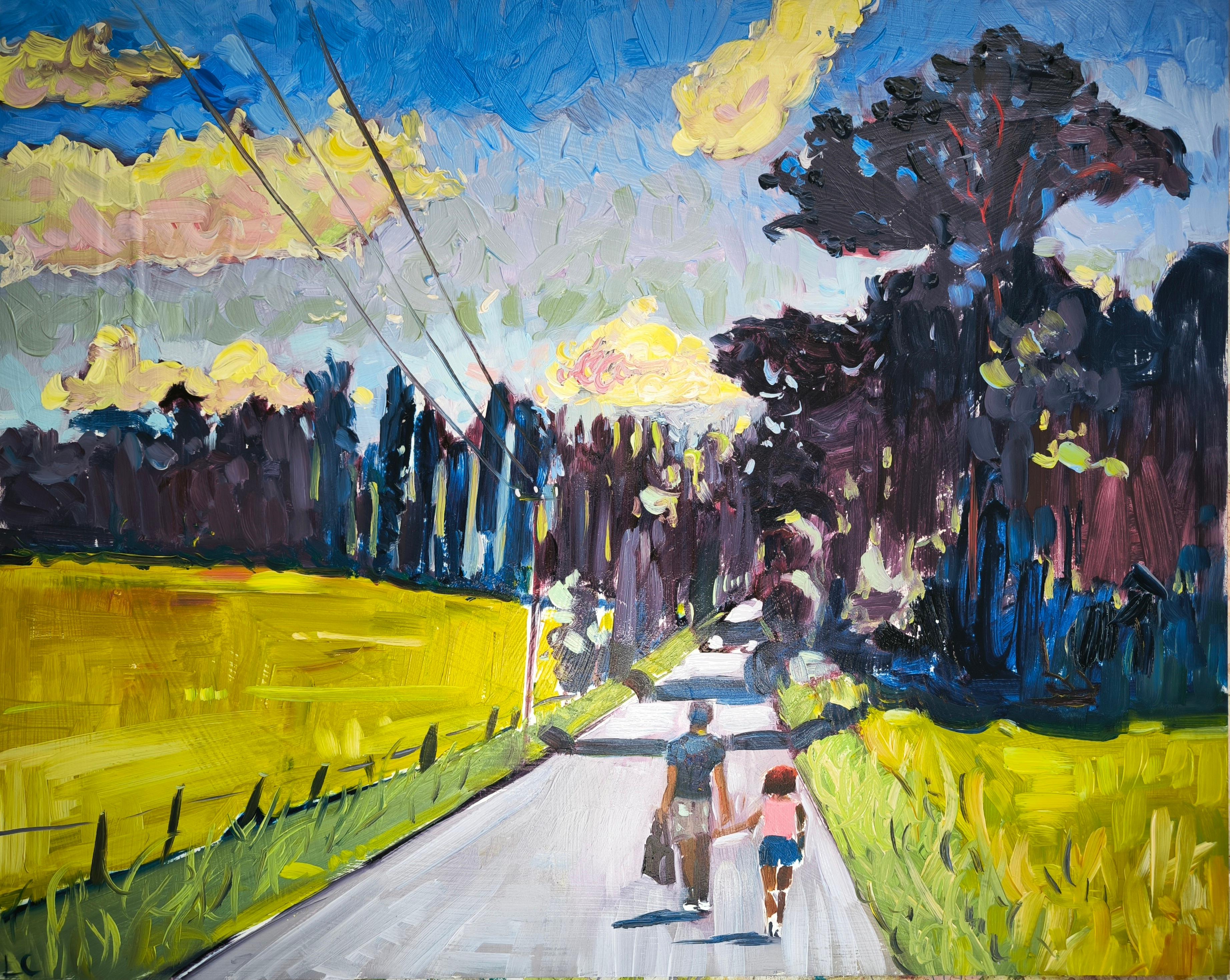 Sol sobre el campo - Painting de  Linda Clerget