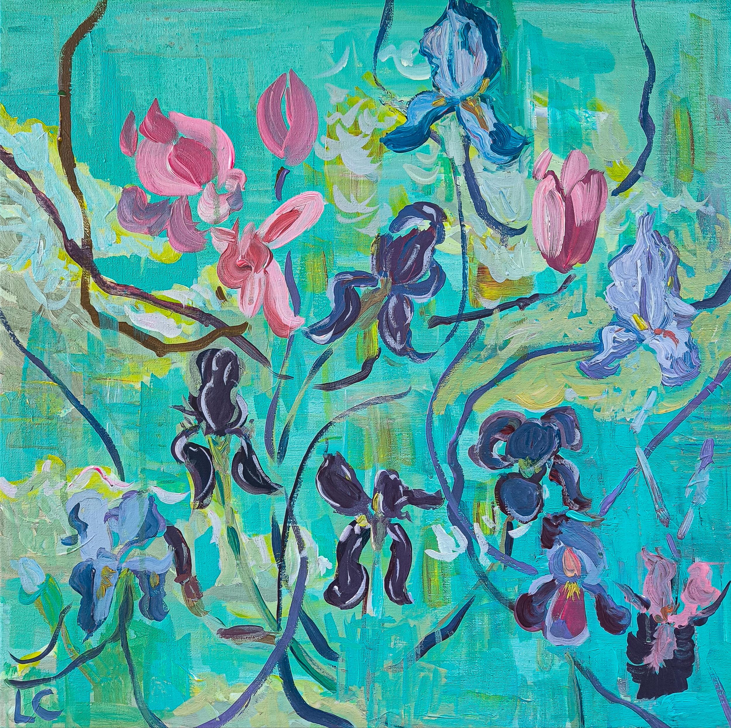 El jardín interior - Painting Impresionista abstracto de  Linda Clerget