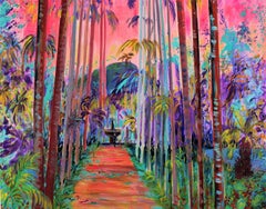 Abstract impressionist brazilian landscape "End of tropical day"