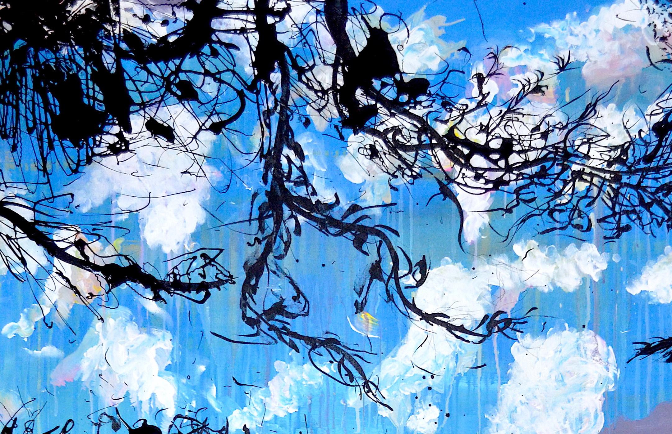 Abstract large painting 'The flight ' 1