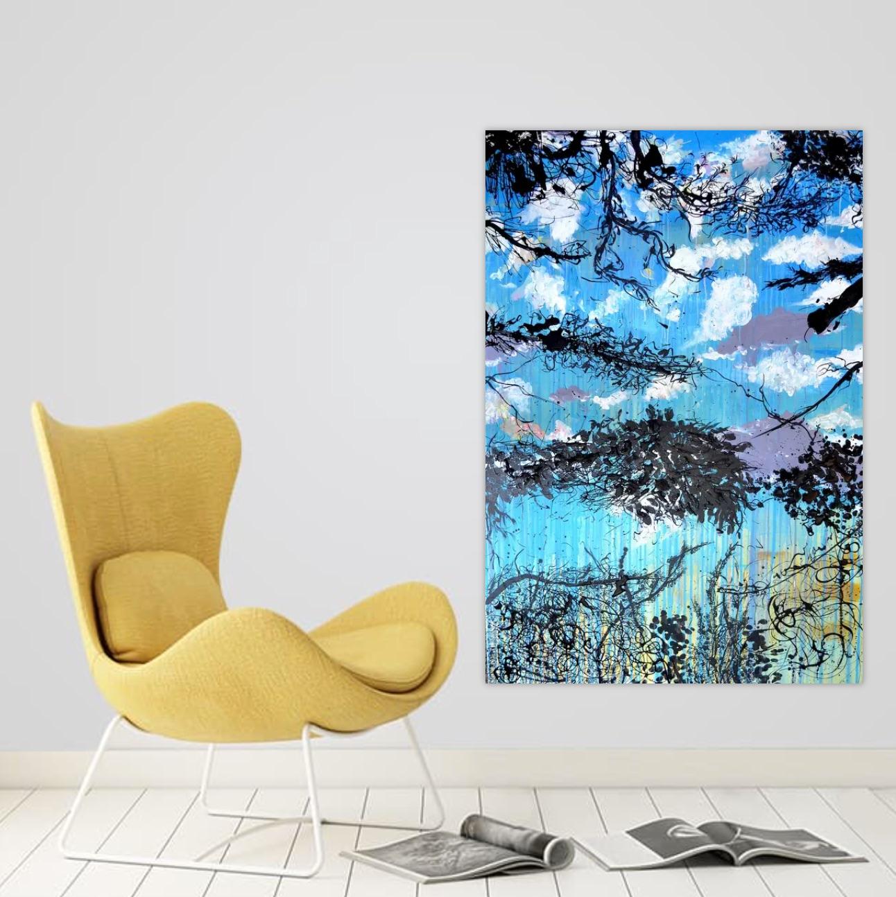 Abstract large painting 'The flight ' 2