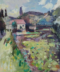 Chablis in colors, impressionist landscape from Linda Clerget