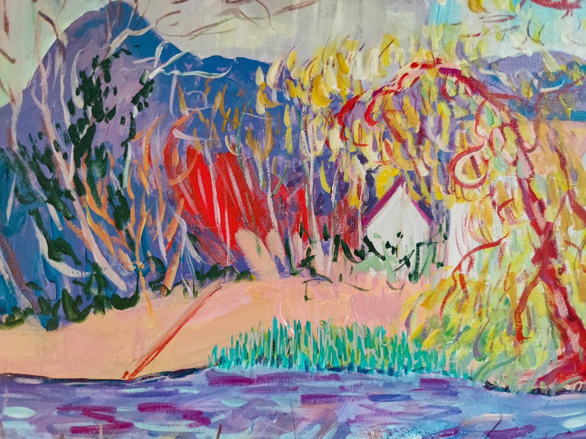 Crossing - Fauvist Painting by Linda Clerget