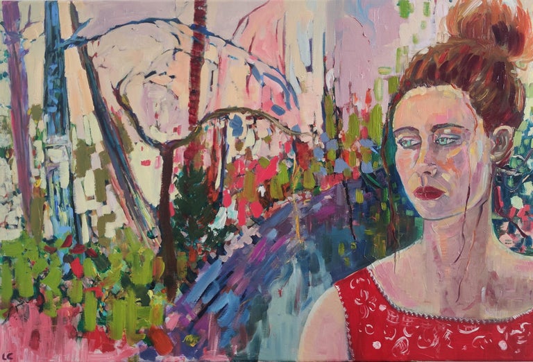 Linda Clerget - Expressionist woman portrait in the forest 'When the ...