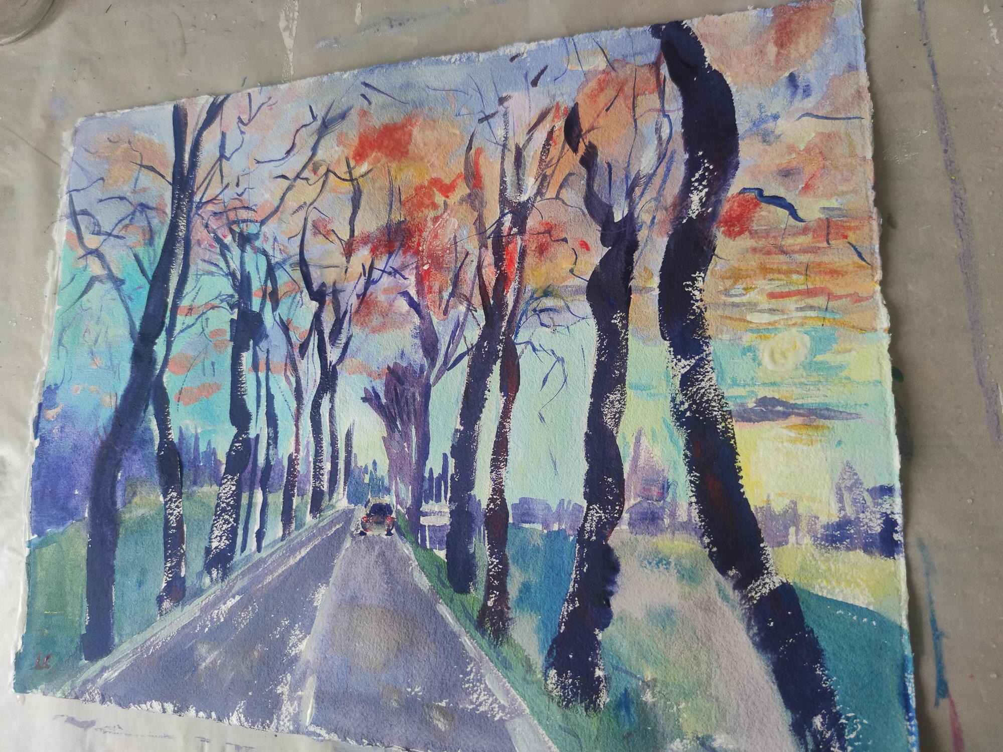 CIEL LUMINEUX AU-DESSUS DES PLATANES en vente 2