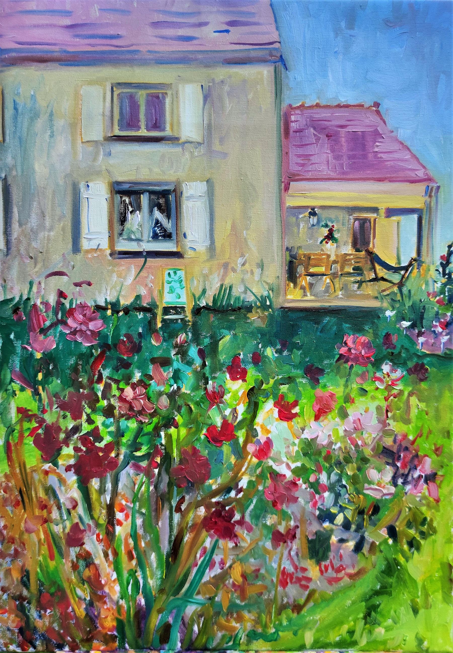 Linda Clerget Landscape Painting - Impressionist alla prima landscape 'Summer promises' 