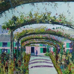 Paysage impressionniste du jardin de Giverny, « Flora Walk » (allée florale)