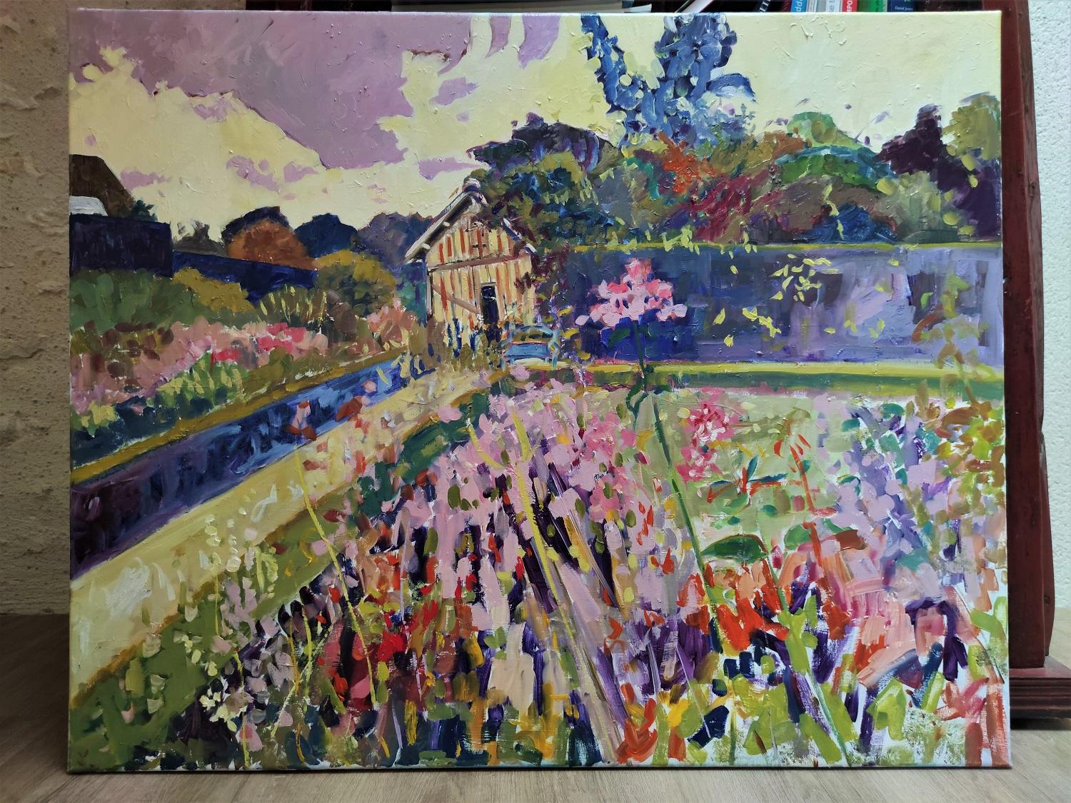 Impressionist landscape painting 'Garden in summer' For Sale 2