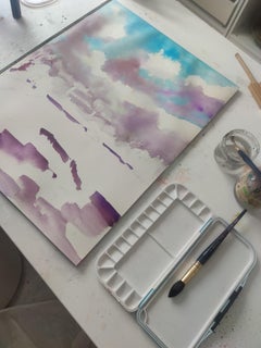 Impressionist outdoor abstract painting "Reflections around the marsh"