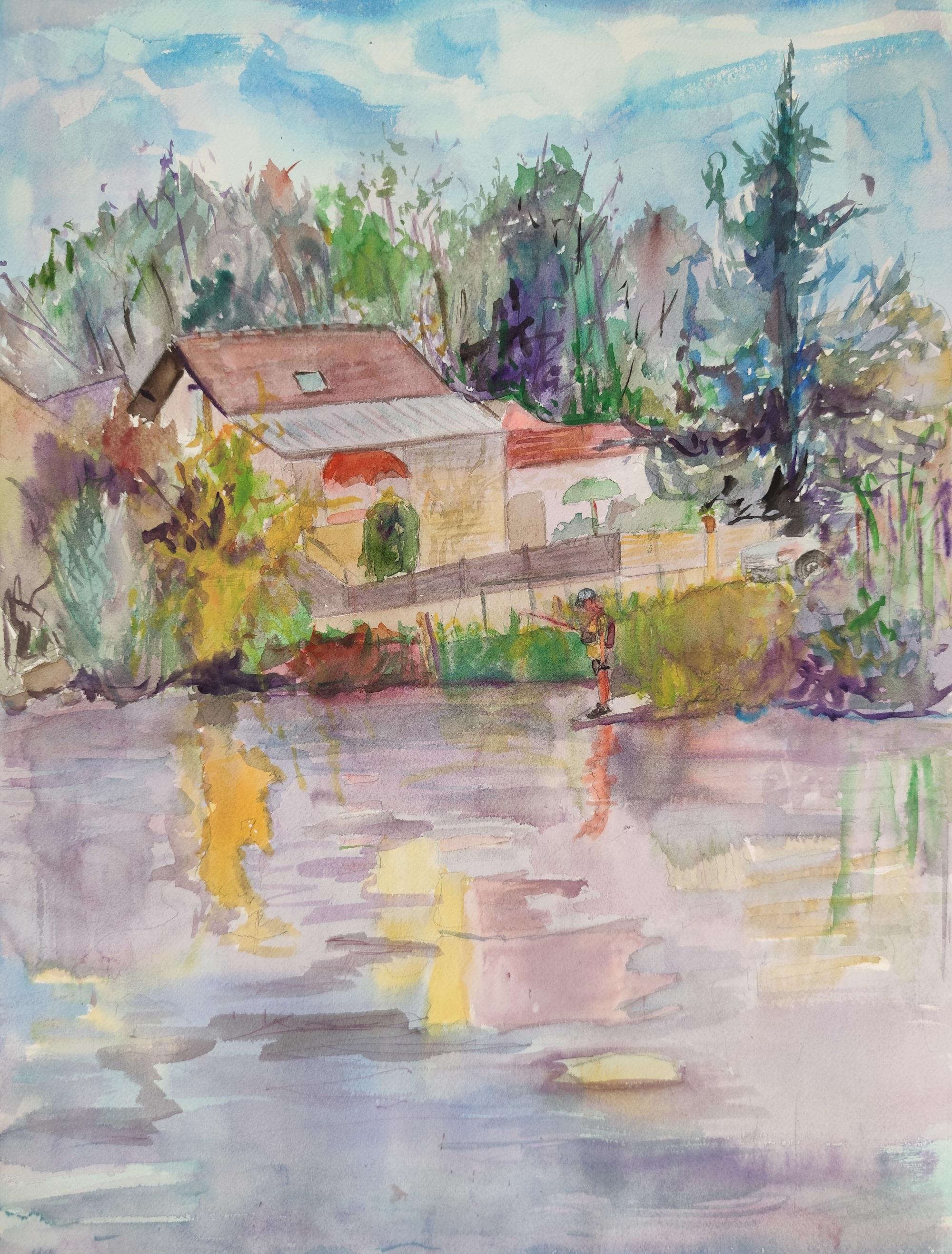 🎨 Painting Description:

Immerse yourself in a picturesque journey through the captivating watercolor artistry of Linda Clerget, a renowned French neo-impressionist artist. This exquisite work, measuring 61 x 46 cm and created on Arches paper,