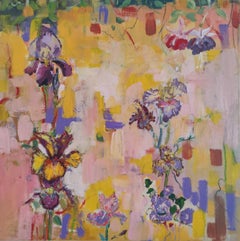 Abstract impressionist canvas 'Iris Dream I'