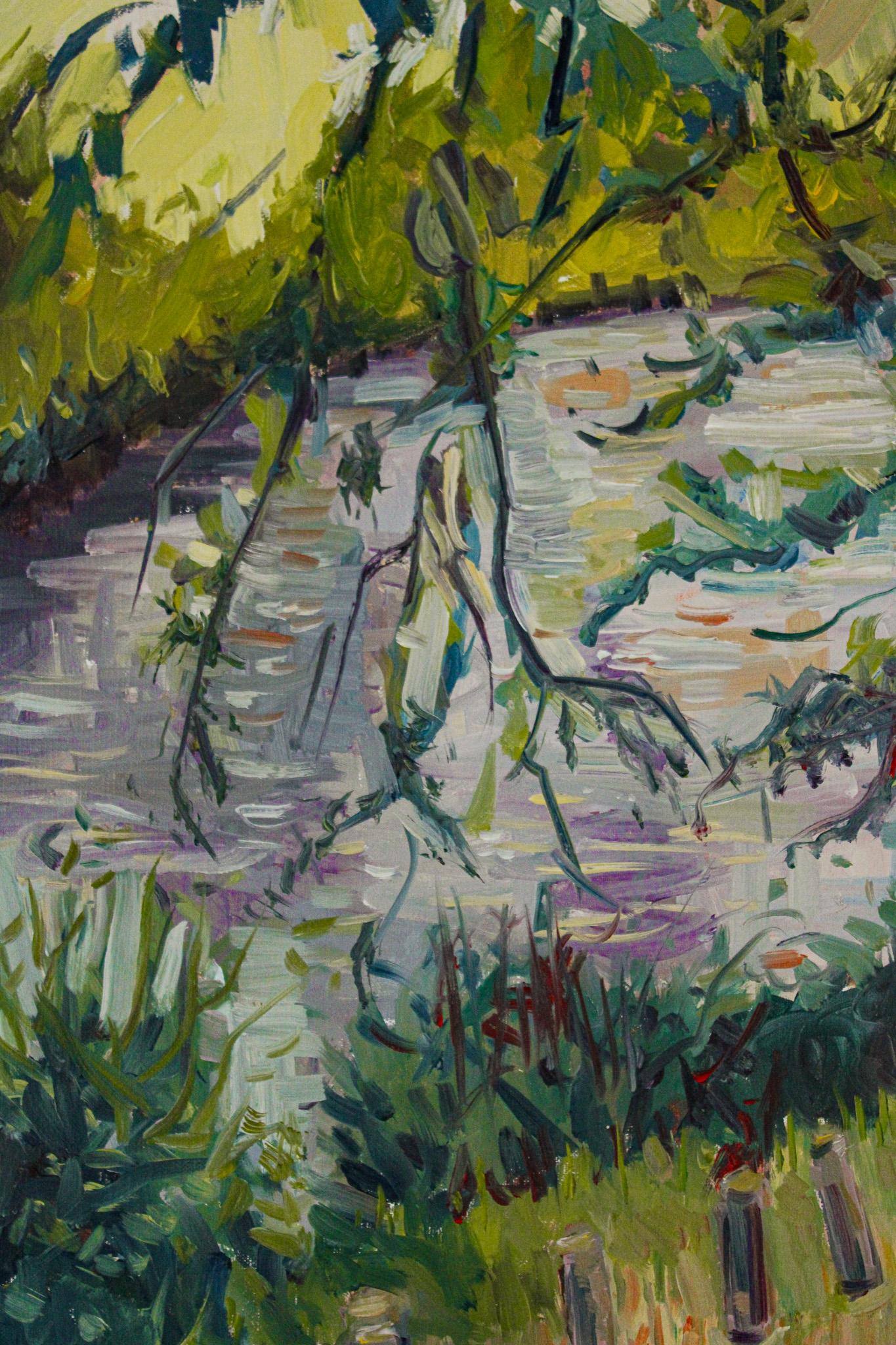 Neoimpressionistisches Gemälde „TREE BY THE SEINE“ (Fauvismus), Painting, von Linda Clerget