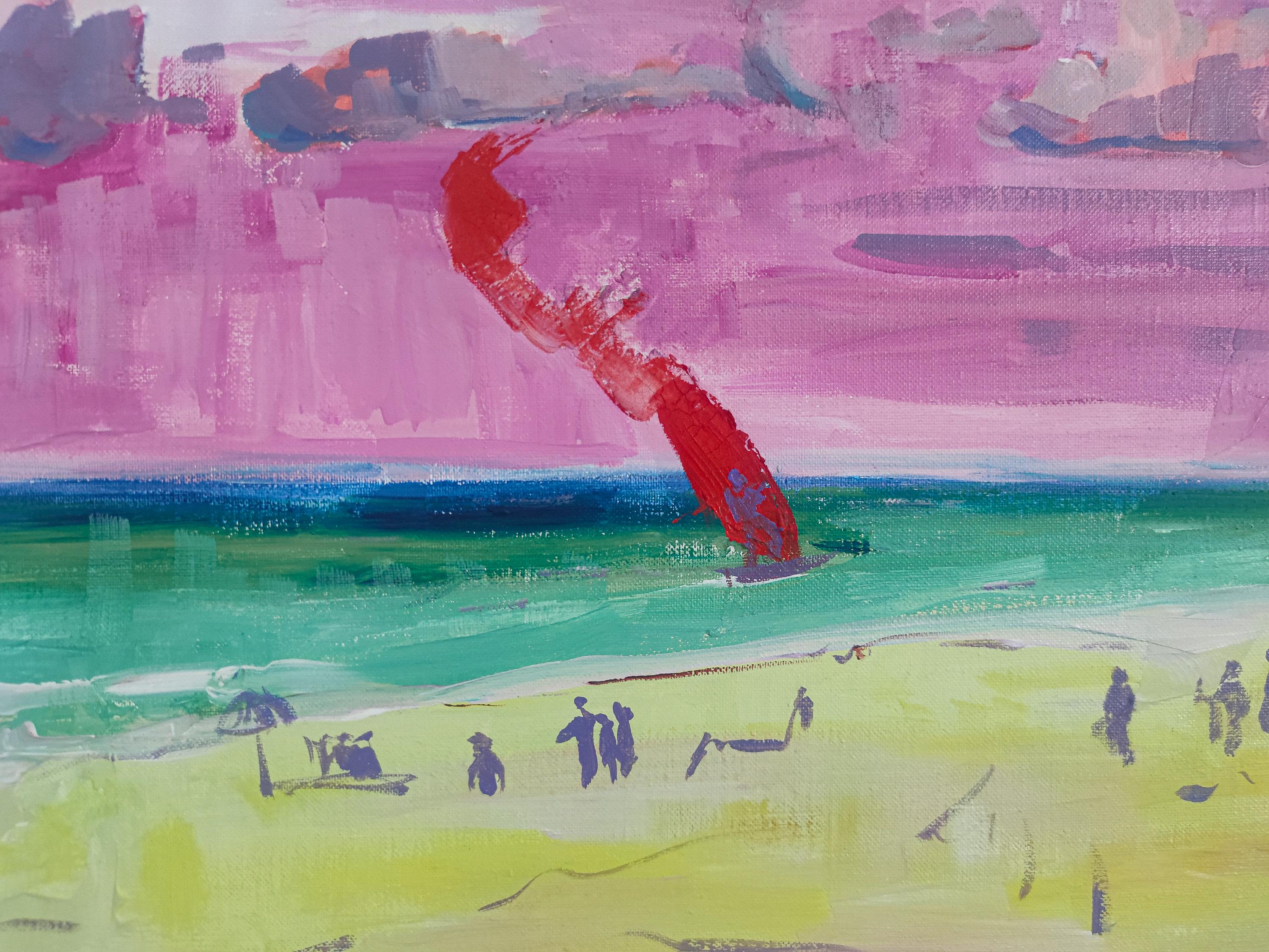 Paysage marin rose vif : 