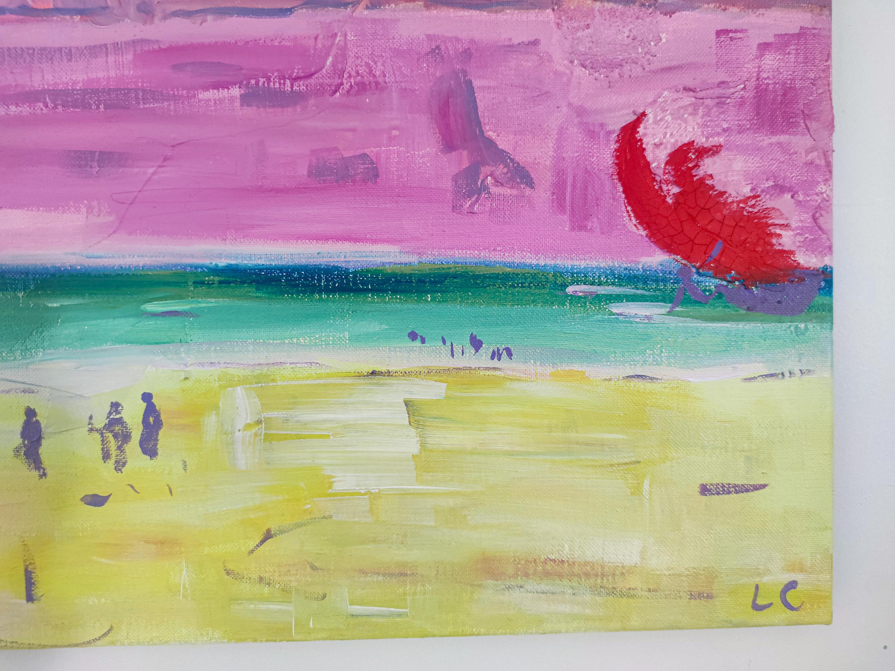 Paysage marin rose vif : 