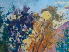 French impressionist landscape 'Water Dream facing the Sun in Morêt sur Loing'