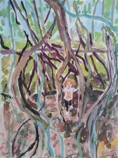 Becoming a Fox: Impressionist Gouache on Handmade Paper, 21st Century