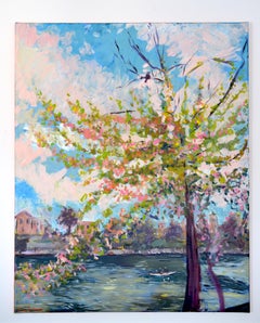 Impressionistic Bird Acrylic Painting, 80 x 100 cm, Signed Artwork