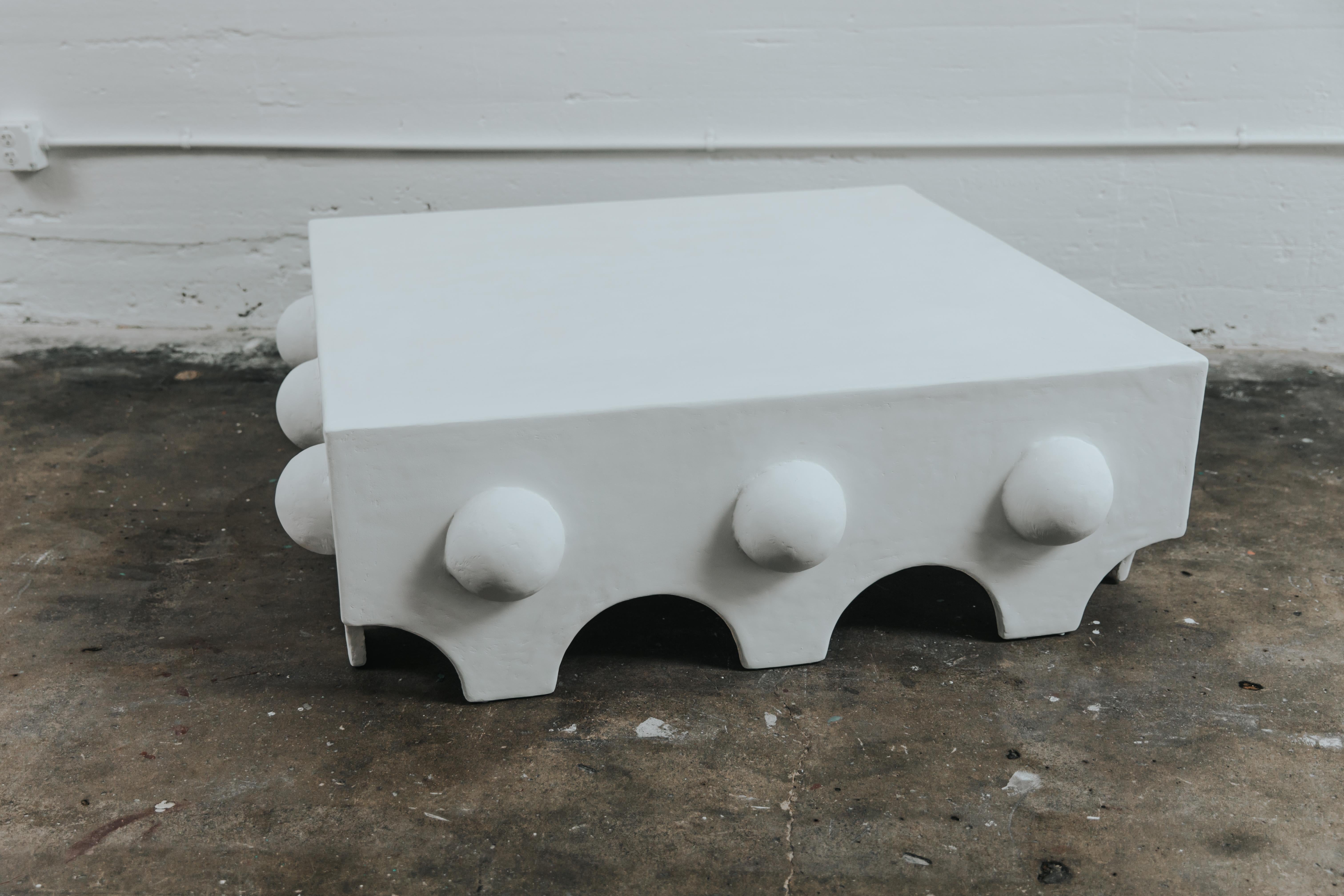 Hand-Crafted Linda Coffee Table in Gypsum & Fiberglass by Brent Warr Studios For Sale