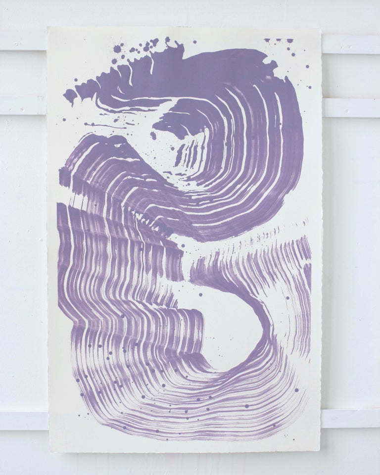 Periwinkle Abstract Linda Colletta - Periwinkle III, Acrylic on Arches Paper, Gallery White ...