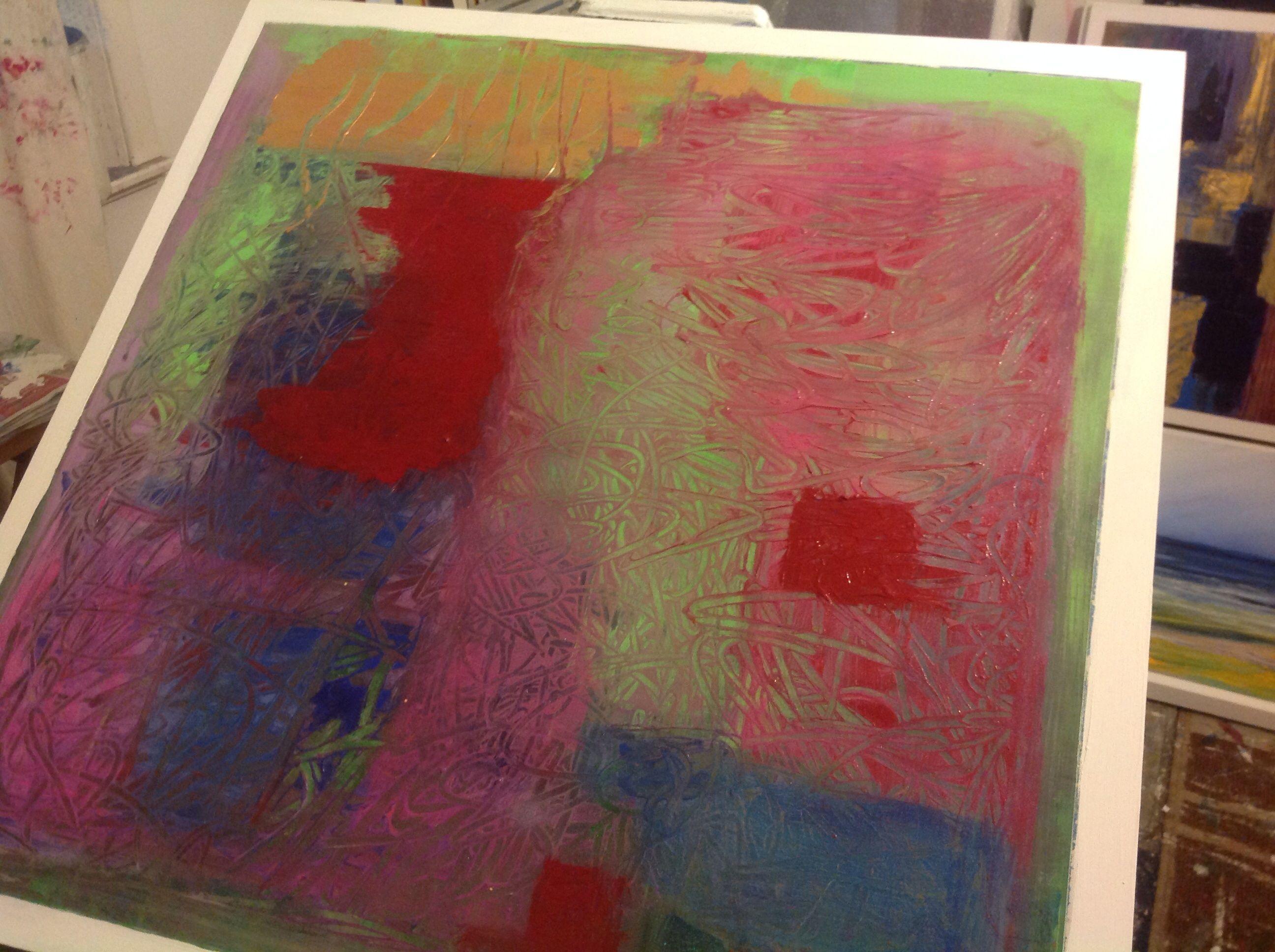 Abstract writing, Painting, Acrylic on Canvas For Sale 2