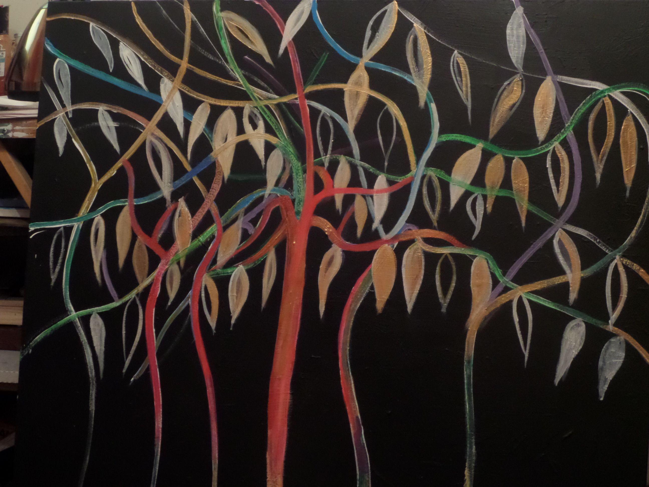trees of colour, Painting, Acrylic on Canvas For Sale 1