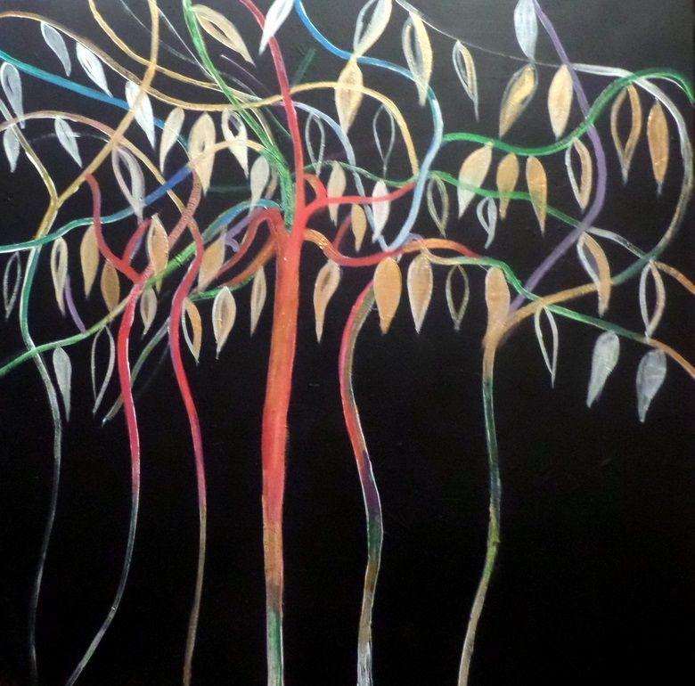trees of colour, Painting, Acrylic on Canvas For Sale 3
