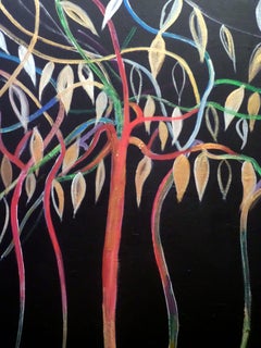 arbres de couleur, peinture, acrylique sur toile