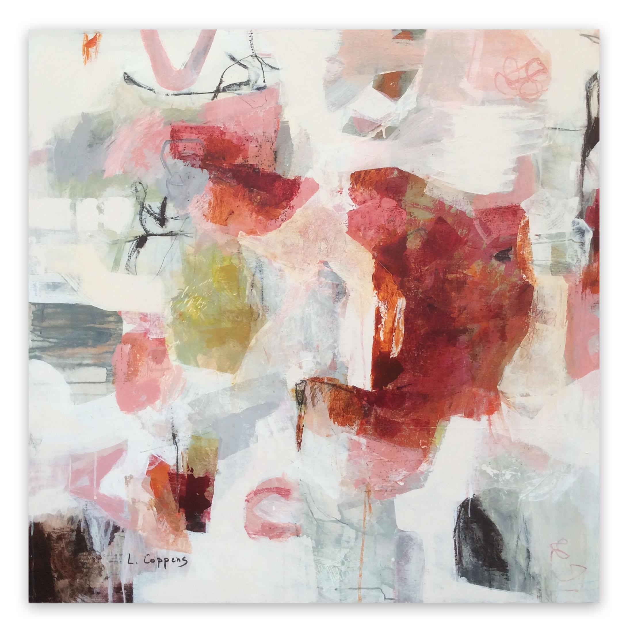 Linda Coppens Abstract Painting - Discovery series - Sweet figures of delight  (Abstract painting)