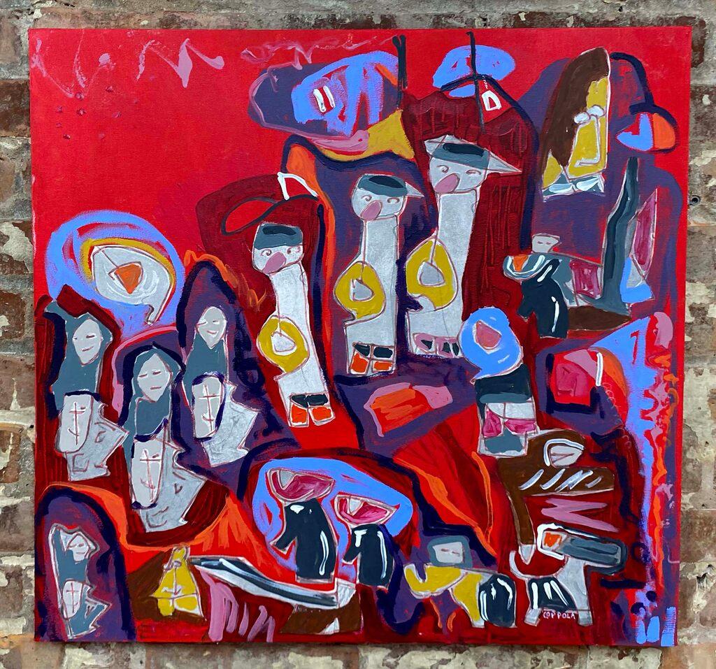 Abstract Painting de Linda Coppola - Pintura sobre lienzo acrílico expresionista abstracto americano
