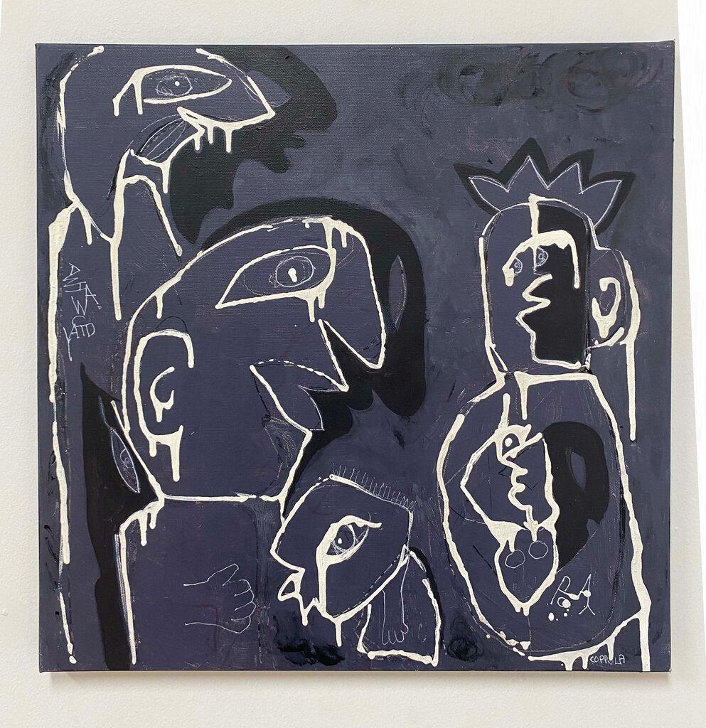 Abstrakt-expressionistisches Gemälde, Acryl-Leinwand, amerikanisch
