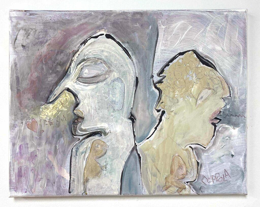 Figurative Painting de Linda Coppola - Pintura sobre lienzo acrílico figurativa abstracta americana