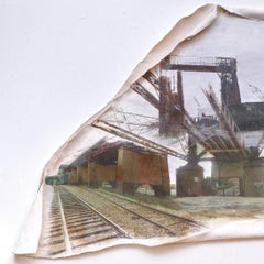 Linda Cunningham, 'Randall's Island Connector', Pastello, Oggetti trovati, Tela