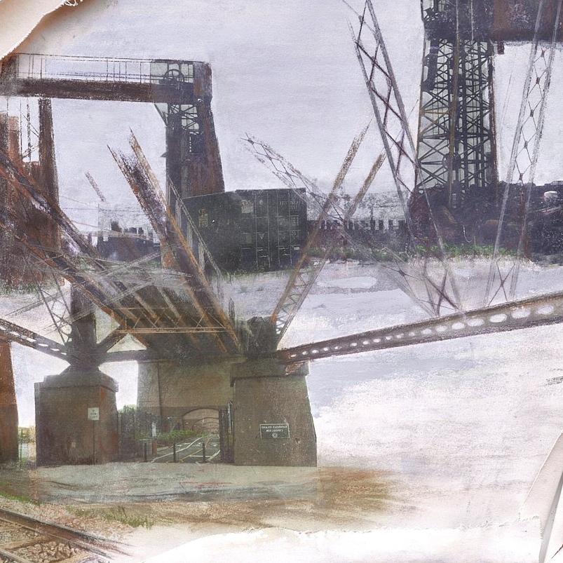 Linda Cunningham, 'Randall's Island Connector', Pastel, Found Objects, Canvas  For Sale 1