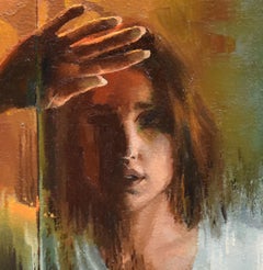 « Kingdom of Glass » de Linda Delahaye, peinture à l'huile originale, portrait de femme