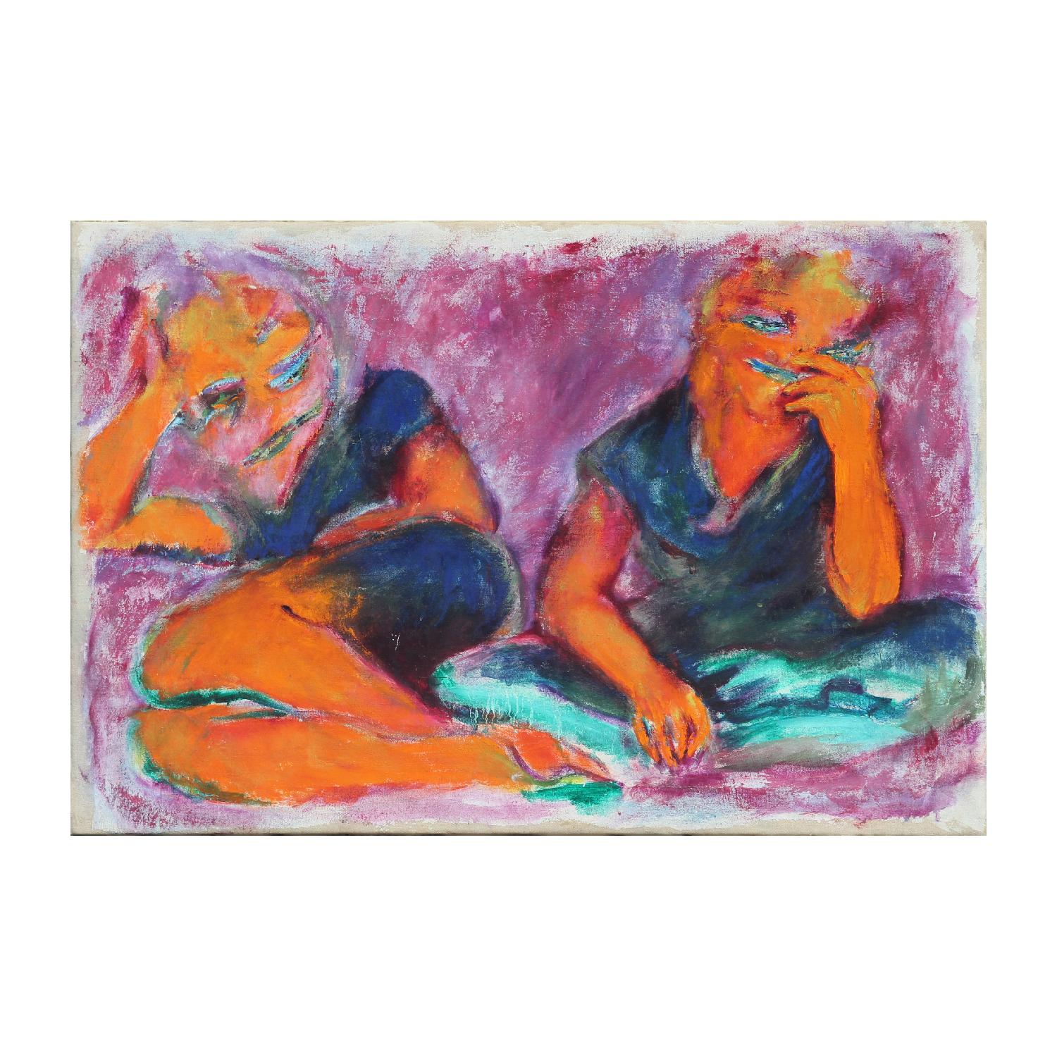 Abstract Painting de Linda Delaney - "¿Por qué no pedir más?" Pintura expresionista abstracta figurativa