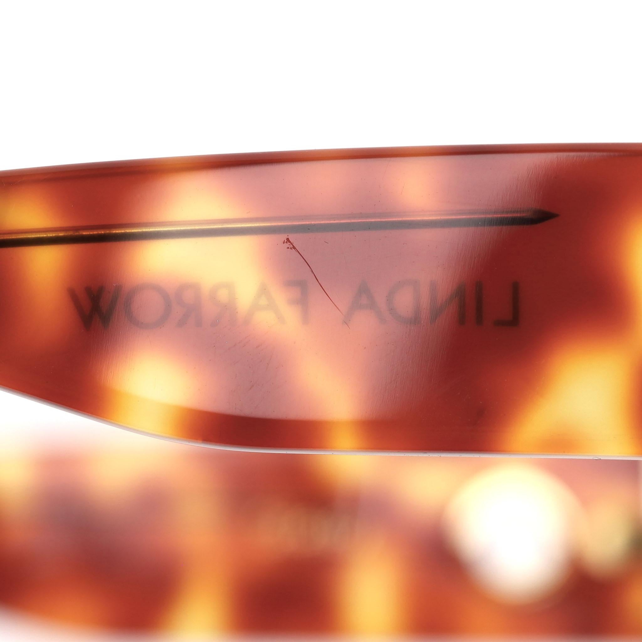 Linda Farrow 22k vergoldete Shelby-Sonnenbrille mit Schildpatt-Armen und Schildpatt-Armen 7