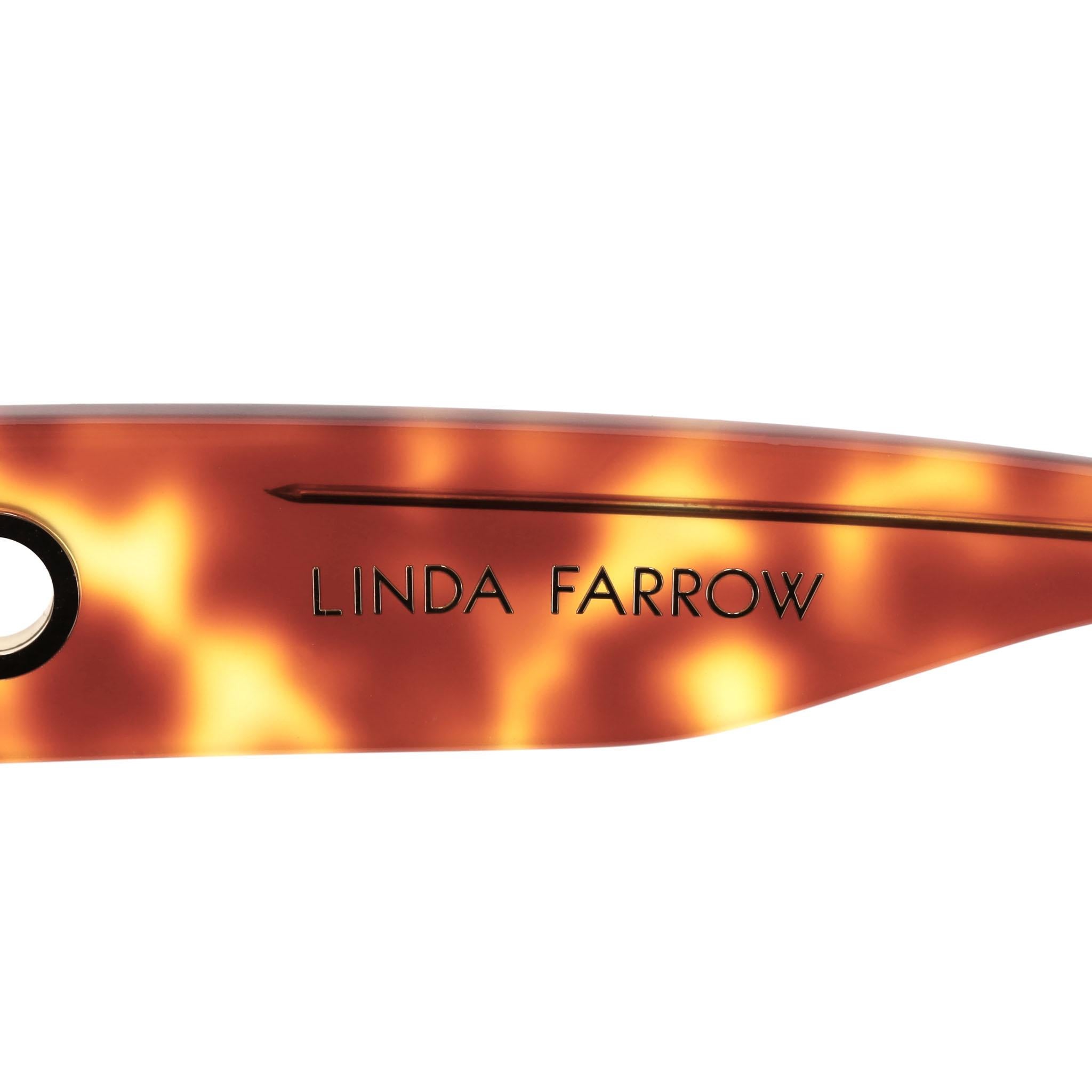 Linda Farrow 22k vergoldete Shelby-Sonnenbrille mit Schildpatt-Armen und Schildpatt-Armen 3