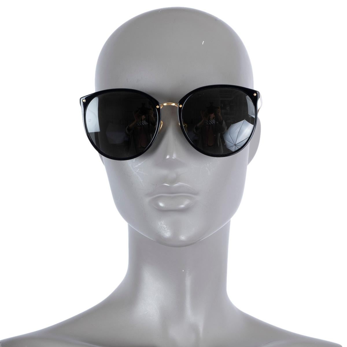 LINDA FARROW black THE KING oval Sunglasses 5965 For Sale 1