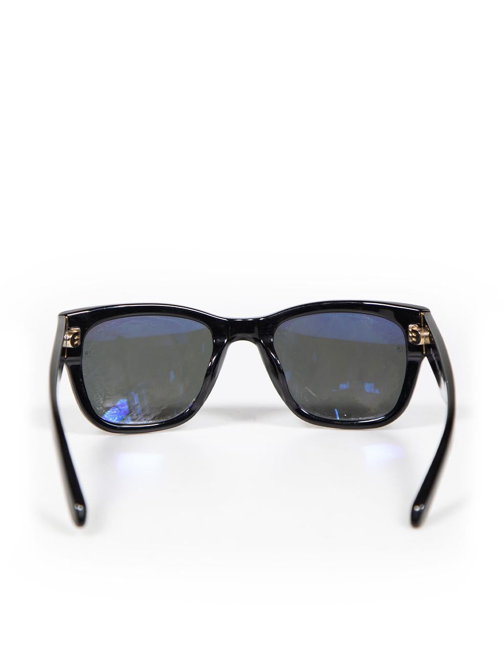 Linda Farrow Black Wayfarer Sunglasses In Excellent Condition For Sale In London, GB