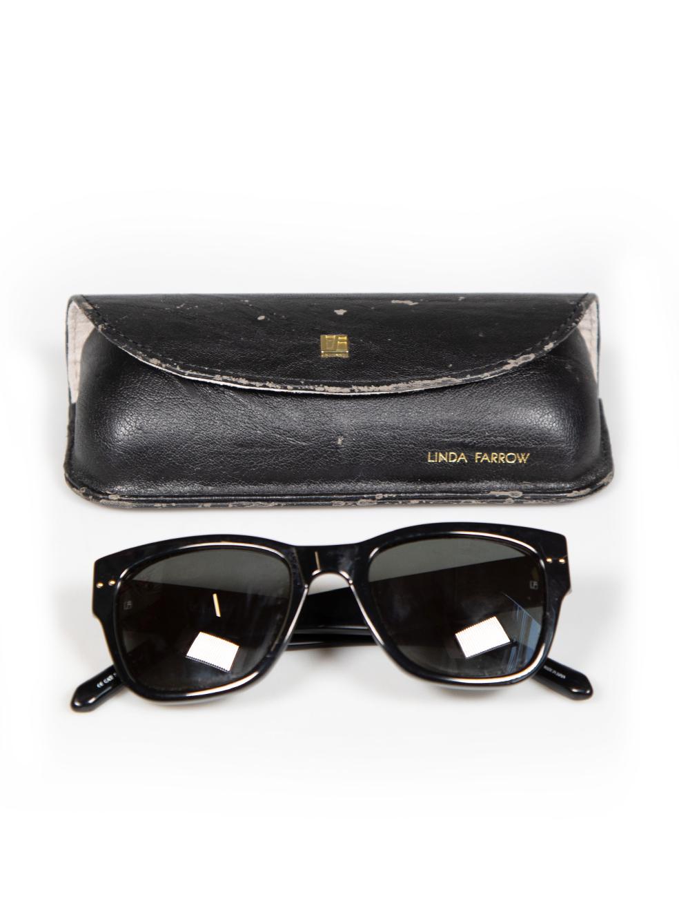 Linda Farrow Black Wayfarer Sunglasses For Sale 1