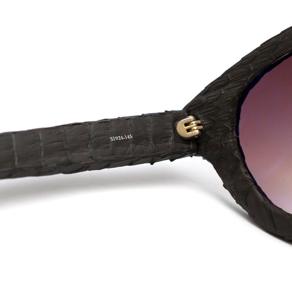 Women's Linda Farrow Brown Python Sunglasses