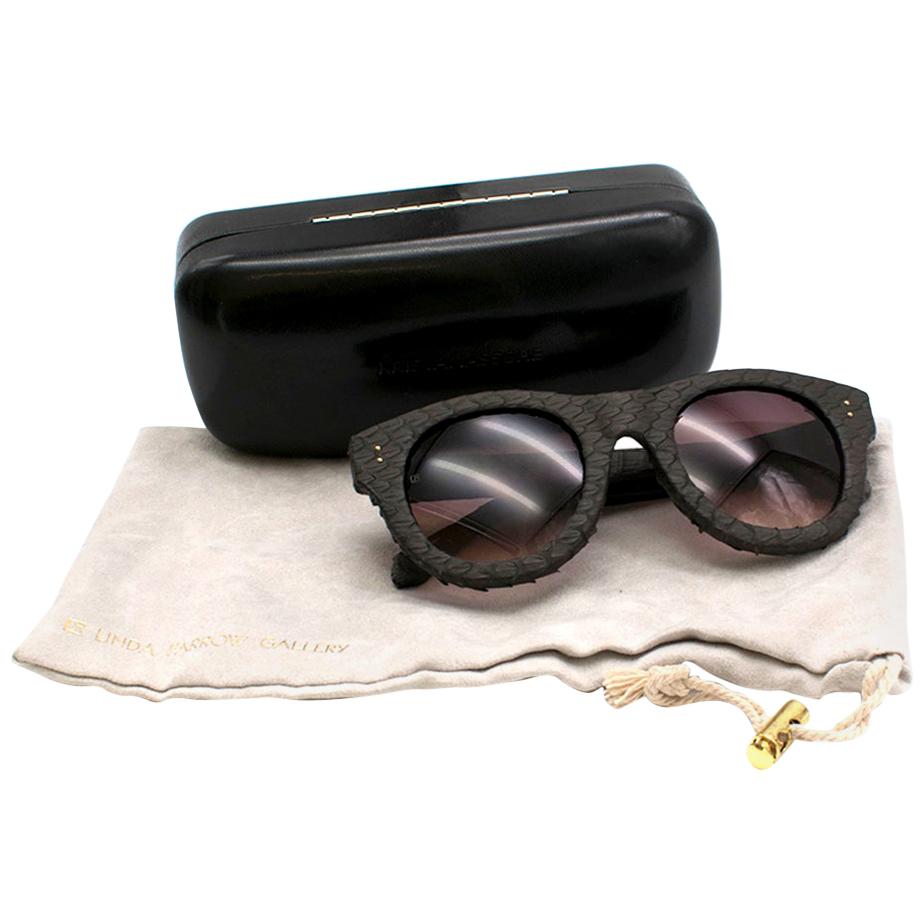 Linda Farrow Brown Python Sunglasses