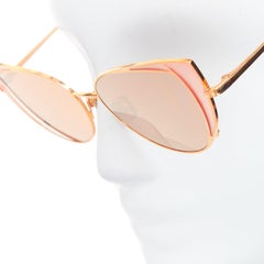 LINDA FARROW Des Voeux LFL855/6 rose gold peach cat eye sunglasses