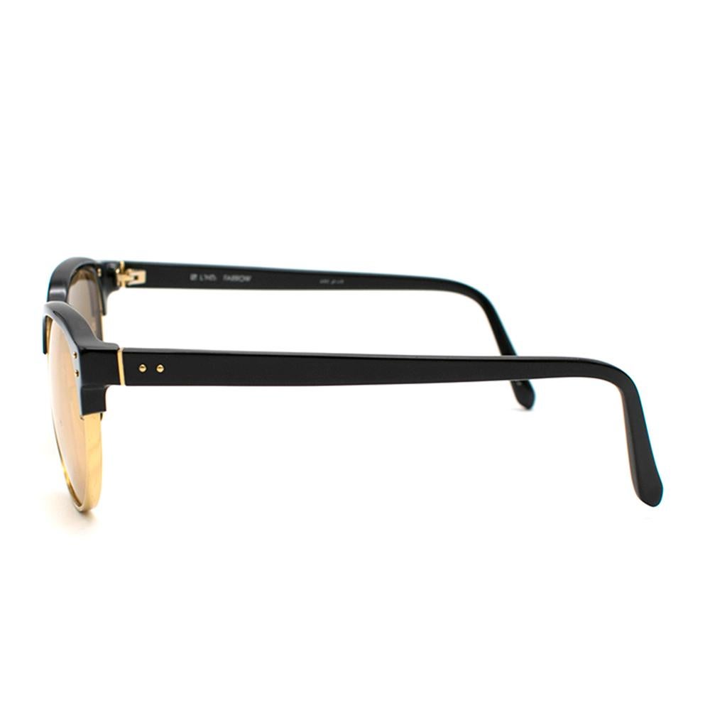Linda Farrow Gold & Black Mirrored Sunglasses  1