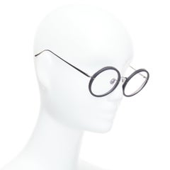 LINDA FARROW LFL239/21 black matte acetate round optical glasses