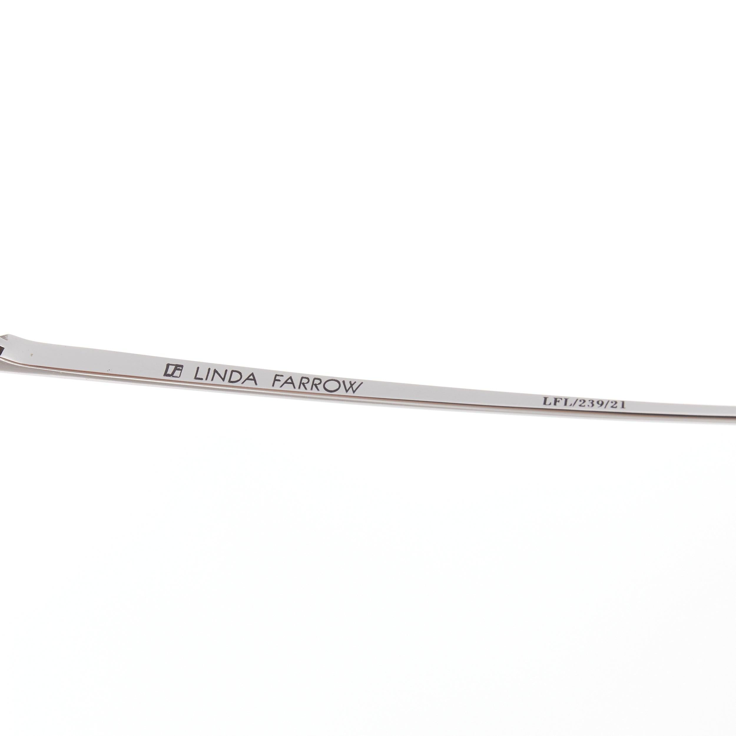 LINDA FARROW LFL239/21 black matte acetate round optical glasses For Sale 4
