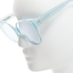 LINDA FARROW LFL656/9 blue acetate clear lens oversized sunglasses