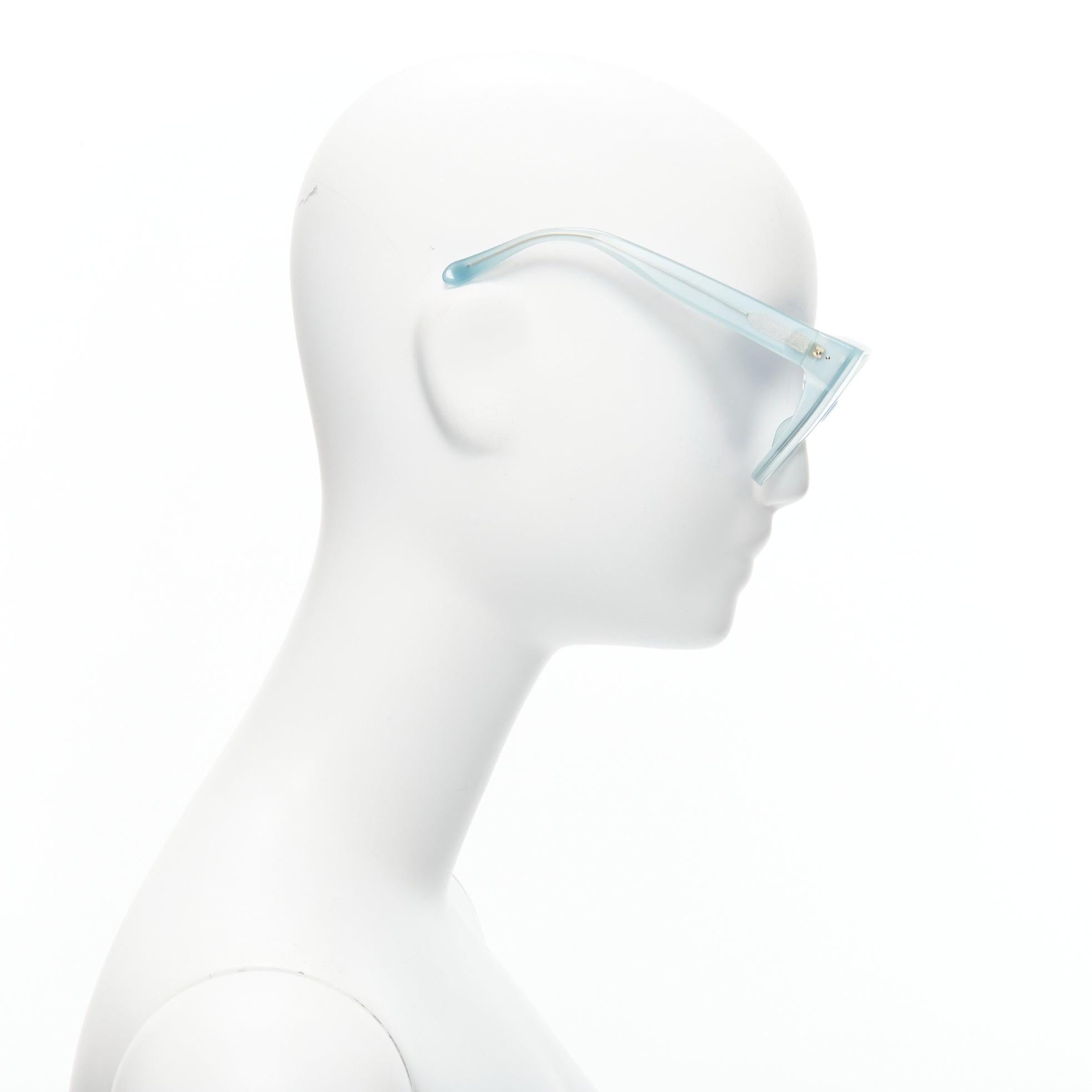 Linda Farrow LFL656/9 lunettes de soleil surdimensionnées en acétate bleu à verres clairs Excellent état - En vente à Hong Kong, NT
