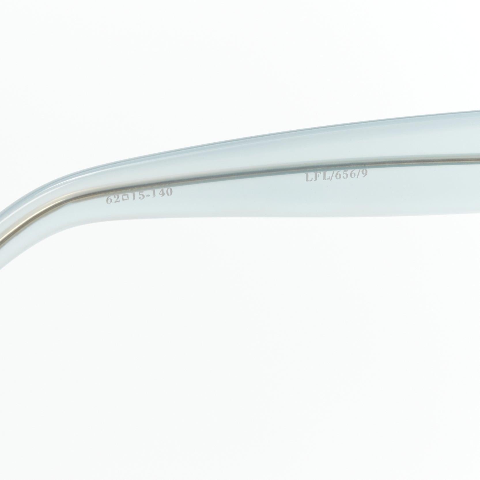 LINDA FARROW LFL656/9 übergroße Sonnenbrille aus blauem Acetat clear lens im Angebot 3
